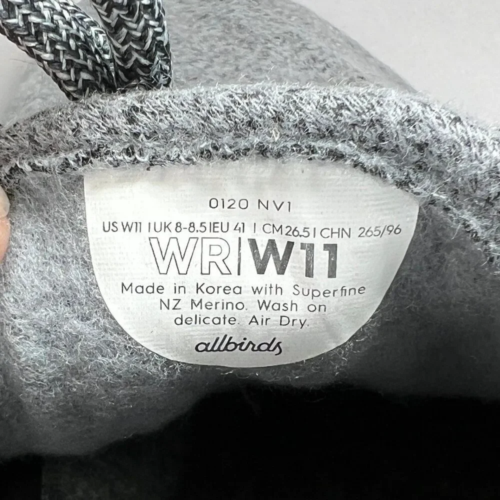Allbirds Women's Size 11 Gray Wool‎ Runners Running Shoes